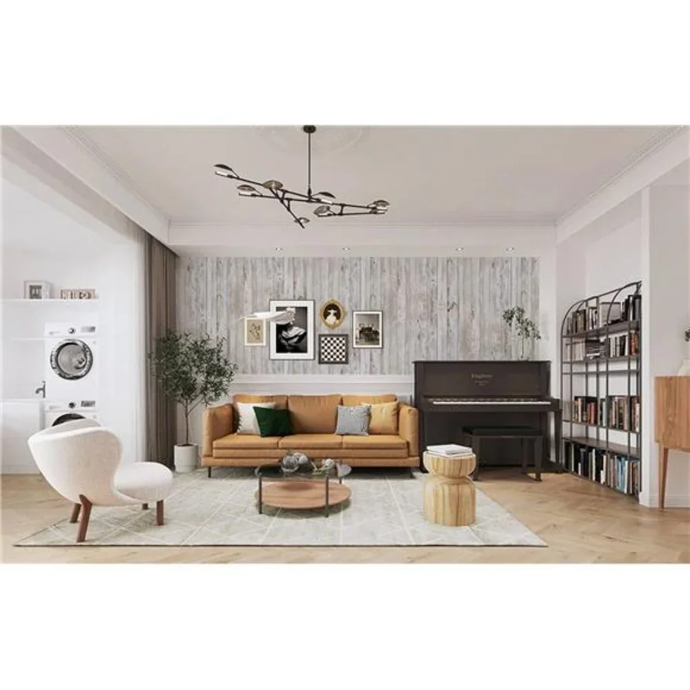 Wood Wallpaper Shiplap Boards Self Adhesive Wallpaper 17.7''x6.6ft